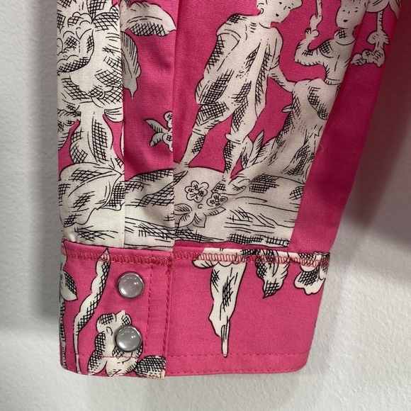 Harold's Cotton Village print Snap Button Top Women's Small - Picture 8 of 10